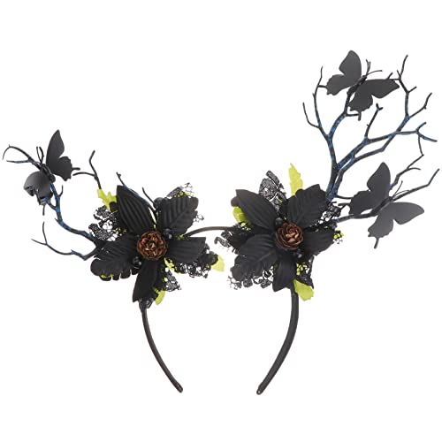 FRCOLOR Hirsch Haarschmuck Kopfschmuck Geweih Blätter Haarband Für Frauen Mädchen Elastisches Stirnband Für Party Halloween Foto von FRCOLOR