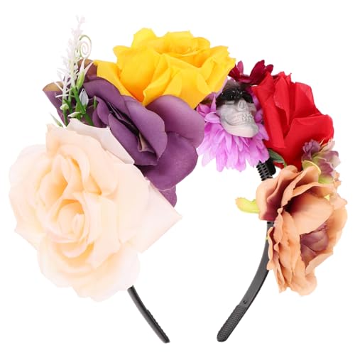 FRCOLOR 1stück Halloween Haarreif Mit Bunten Rosen Und -design Für Kostümpartys Und Besondere Anlässe Und Stylisch Für Unvergessliche von FRCOLOR