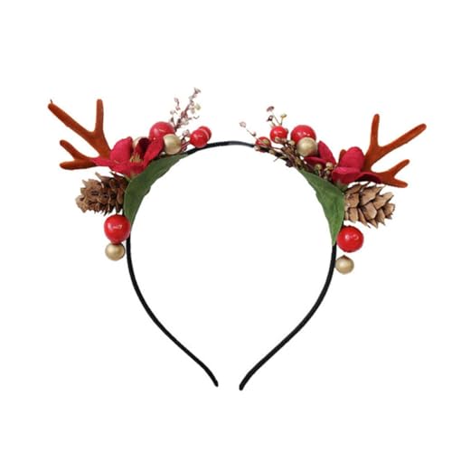 FRCOLOR 1stück Weihnachts-haarband Mit Elchgeweih Niedliches Antlers-headdress Für Und Mädchen Handgemachte Weihnachtsdekoration Für Festivitäten Für Und Feiern von FRCOLOR