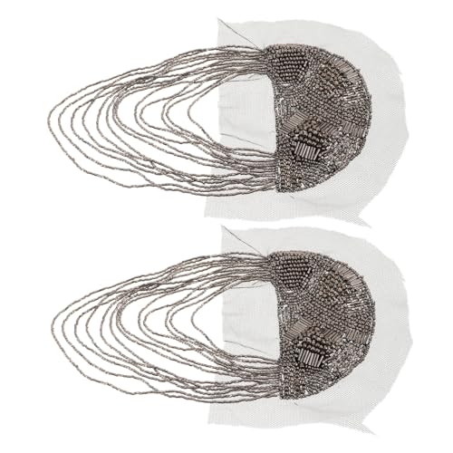 FRCOLOR 2 Boho Schulter Epauletten Perlen Quasten Kettenbrosche Modische Kleidung Accessoires für Damen Herren Anzug Uniform Vielseitig Tragbar und Leicht für Party Bankett von FRCOLOR