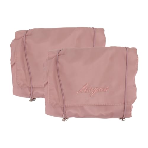 FRCOLOR 2stücke Kosmetikbeutel Mit Vier Fächern Aufbewahrungstasche Tragbar Kosmetiktasche Groß Rosa Waschbeutel Make-up-Tasche Damen von FRCOLOR