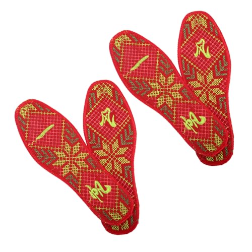 FRCOLOR Ersatz-einlegesohlen 2 Paar Bestickte Schuheinlagen Fersenschutz Neujahrs- Und Hochzeitsstil Für Damen Und Herren von FRCOLOR