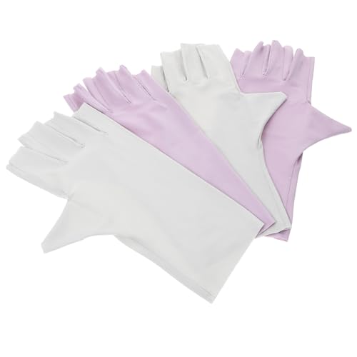 FRCOLOR 2paare Uv-schutzhandschuhe Für Maniküre Fingerlose Handschuhe Sonnenschutz Atmungsaktiv Bequem Zu Tragen von FRCOLOR