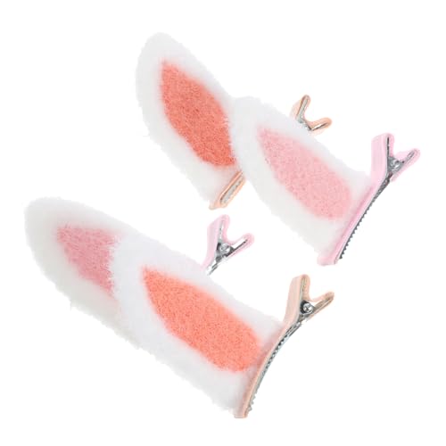 FRCOLOR 2paare Haarspangen Mit Hasenohren Haarschmuck Aus Plüsch Und Legierung Süße Accessoires Für Mädchen Und Teenager Feiertags-haar-accessoires von FRCOLOR