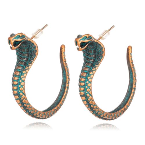 FRCOLOR 2 Paar Kreative Schlangenohrringe Silber Modischer Eardrop für Damen Einzigartige Geschenkidee für Frauen für Geburtstage Feiertage Antikgold von FRCOLOR