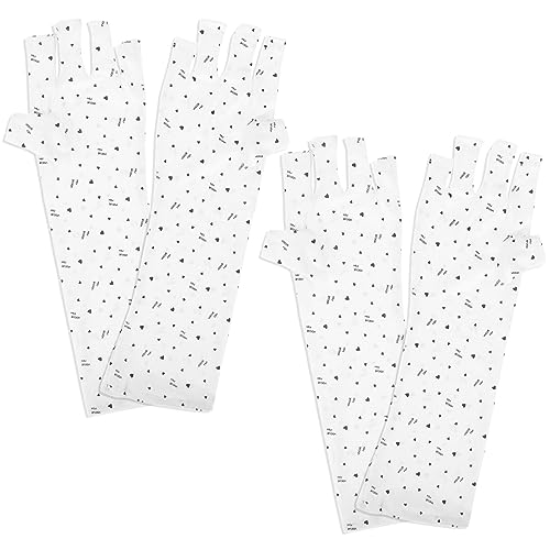 FRCOLOR Fingerlose Handschuhe für Damen 2 Paar Set Nagelhandschuh Nagellampe Handschuhe Bequem für Die Maniküre Im Freien von FRCOLOR