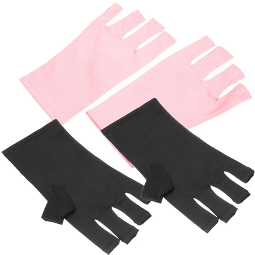 FRCOLOR 2 Paar Nagelhandschuhe berühren Arm Aufkleber Maniküre-Handschuhe mit UV-Schutz Fingerlose UV-Handschuhe UV-Schutzhandschuhe Handbedeckungen Maniküre-Schutzhandschuhe Polyester von FRCOLOR