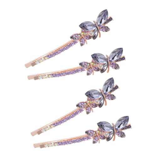 FRCOLOR 2paare Schmetterling Haarspangen Mit Strass Für Damen Frauen Mädchen Haarschmuck Party Hochzeit Anlässe Haarclips Schmetterlingsdesign von FRCOLOR