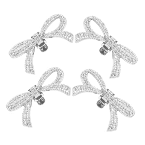 FRCOLOR 2 Paare Abnehmbare Strass Schleifen Schuhclips Damen Metall Schnalle Schuhdekoration Funkelnde Braut Party Accessoires Elegant Schuhschmuck Silber von FRCOLOR