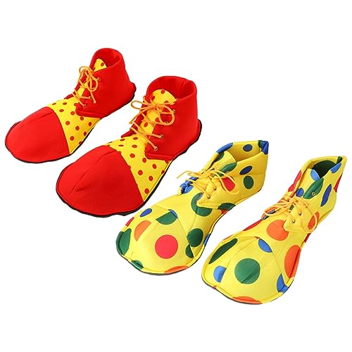 FRCOLOR 2 Paare Clown Kostümschuhe Erwachsene Leichte Strapazierfähige Faschingsschuhe für Karneval Halloween Party Kostüm Zubehör von FRCOLOR