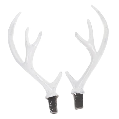 FRCOLOR 2 Paare DIY Weiche Simulierte Hirschgeweih Kopfband Zubehör und Weißer Hirschgeweih Kopfschmuck Bastelmaterial Weihnachten Haarschmuck von FRCOLOR