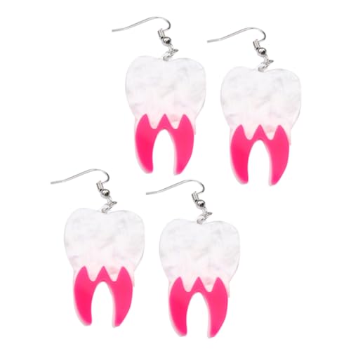 FRCOLOR 2 Paare Gothic Zähne Ohrringe Damen Punk Stil Schmuck Halloween Party Kostüm Accessoire Extravaganter Ohrhänger für Frauen von FRCOLOR