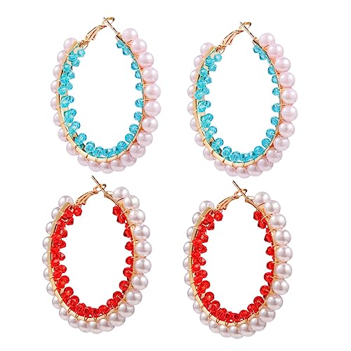 FRCOLOR 2 Paare Große Runde Ohrhänger mit Zweifarbigen Perlen Damen Ohrringe Transparentes Harz Stilvolle Kreolen für Frauen und Mädchen Langlebig und Hautfreundlich FRCOLOR 2 Paare Große Runde Ohrhänger mit Zweifarbigen Perlen Damen Ohrringe Transparentes Harz Stilvolle Kreolen für Frauen und Mädchen Langlebig und Hautfreundlich von FRCOLOR