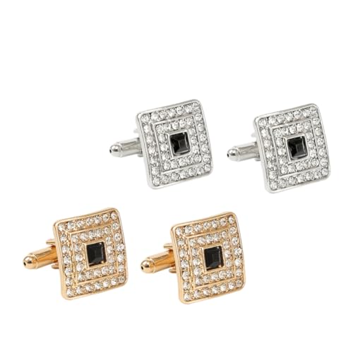FRCOLOR 2 Paare Herren Manschettenknöpfe mit Rhinestones Cufflinks für Anzüge Herrenaccessoires für Hochzeiten Formelle Anlässe FRCOLOR 2 Paare Herren Manschettenknöpfe mit Rhinestones Cufflinks für Anzüge Herrenaccessoires für Hochzeiten Formelle Anlässe von FRCOLOR