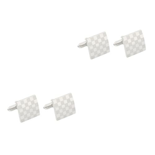 FRCOLOR 2 Paare Manschettenknöpfe Herren Klassische Cufflinks Quadratform Hemdenaccessoires für Hochzeit Business Langlebiges Design Verarbeitung Praktisch von FRCOLOR