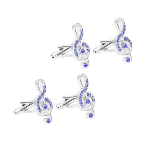 FRCOLOR 2 Paare Manschettenknöpfe für Herren Noten mit Funkelnden Strasssteinen Vielseitige Hemd Buckle Elegantes Accessoire für Formelle Anlässe Besondere Veranstaltungen von FRCOLOR