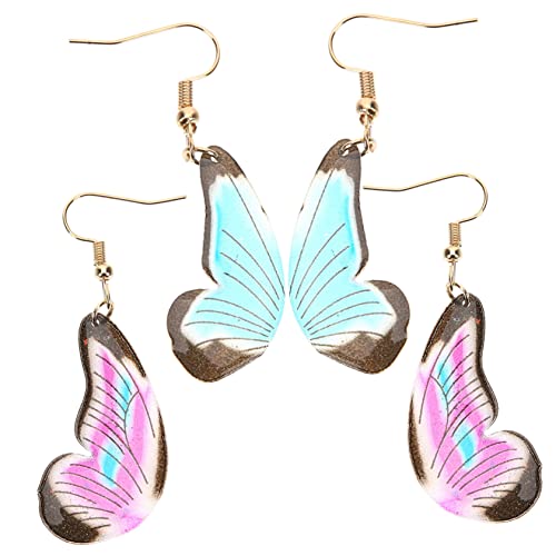FRCOLOR 2paare Schmetterlingsflügel-ohrhänger Für Damen Zarte Und Einzigartige Ohrringe Schmetterlings-ohrhänger in Eleganter Form Moderne Schmetterlingsflügel-ohrringe Für Mädchen von FRCOLOR