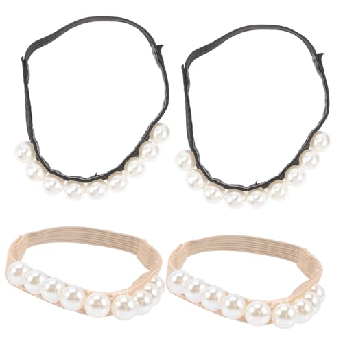 FRCOLOR 2 Paare Rutsch Schuhriemen für High Heels Elastische Abnehmbare Schnürsenkel mit Perlen Bequeme Verhindert Absätze Rutschen Modisch und Praktisch für Damen Schuhe von FRCOLOR