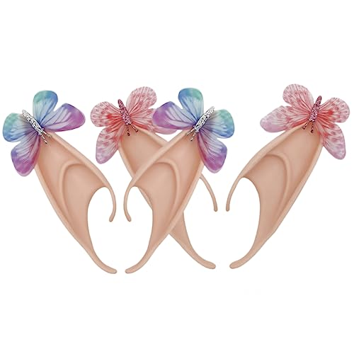FRCOLOR 2 Paare Schmetterling Cosplay Ohren für Damen Weiche Fake Ohren Hautfreundlich Wiederverwendbar für Halloween Karneval Fasching und Kostümpartys von FRCOLOR