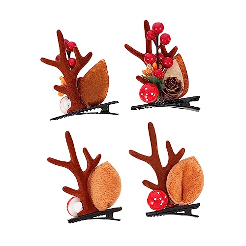 FRCOLOR 2paare Weihnachts-haarspangen Niedliche Antler Haarclips Für Mädchen Festliche Haarschmuck Für Weihnachten Geburtstags Und Neujahrsfeiern von FRCOLOR