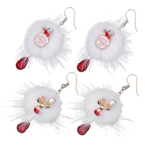 FRCOLOR 2 Paare Weihnachtsohrringe Santa Claus und Dangle Ohrhänger mit Flauschigen Kugeln Festliche Schmuck Damen Mädchen für Weihnachtsfeier und Urlaub FRCOLOR 2 Paare Weihnachtsohrringe Santa Claus und Dangle Ohrhänger mit Flauschigen Kugeln Festliche Schmuck Damen Mädchen für Weihnachtsfeier und Urlaub von FRCOLOR