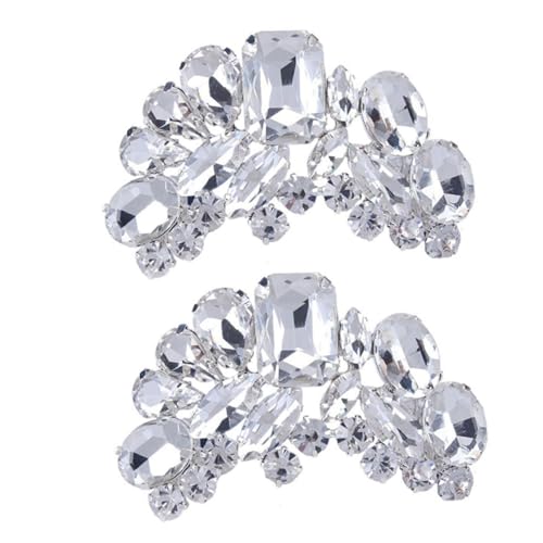 FRCOLOR 2 STÜCK Strass Schuhclips mit Kristallblumen Dekorative Schuhschnallen für Damen Vielseitig an Flachen Schuhen Pumps Sandalen und Stiefeln DIY Braut Hochzeit Party Accessoires von FRCOLOR