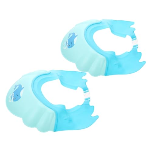 FRCOLOR 2 STÜCK Waschhaube Verstellbar Wasserdichtes Duschvisier für Ohr Augenschutz Weiche Hautfreundliche Badekappe für Junge Mädchen und Kleinkinder von FRCOLOR