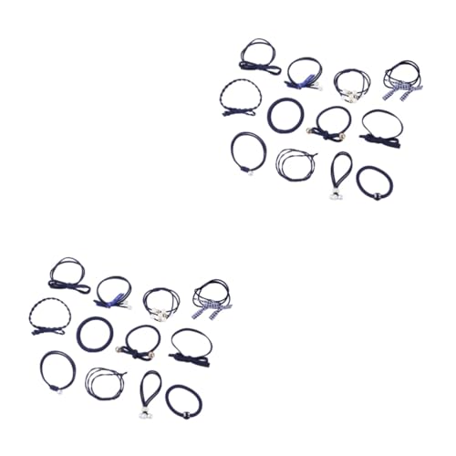 FRCOLOR 2sätze Modischen Haarbändern Blau Mit Imitationsperlen Elastische Haargummis Für Stilvolle Und Alltägliche Frisuren Für Damen Und Mädchen von FRCOLOR