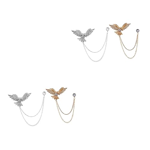 FRCOLOR 2 Sätze Anstecknadel Mit Kette Eleganter Brosche Für Anzug Hemd Kleidung Vintage Design Für Männer Frauen 2 Stücke * 2 von FRCOLOR
