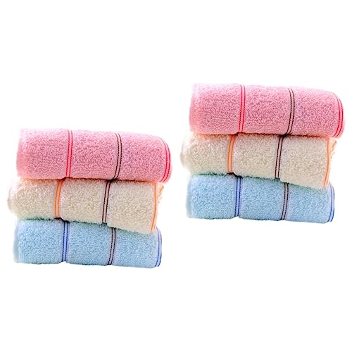 FRCOLOR 2 Sätze Baumwoll Arbeitsversicherungshandtuch Gesichtstücher Wasch Und Küchentücher Baumwoll Badetücher Waschlappen Baumwoll Gesichtspads Gesichtshandtücher Dünnes 3 Stück * 2 von FRCOLOR