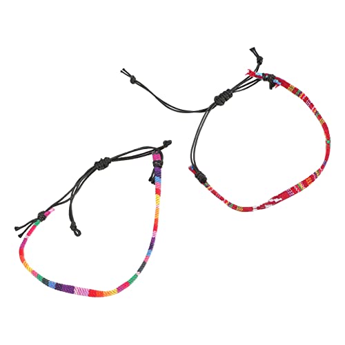 FRCOLOR 2 Sätze Böhmische Handgefertigte Regenbogen Fußschlaufen Verstellbare Woven Fußkette Für Frauen Männer Leicht Festivals 2 Stück * 2 von FRCOLOR