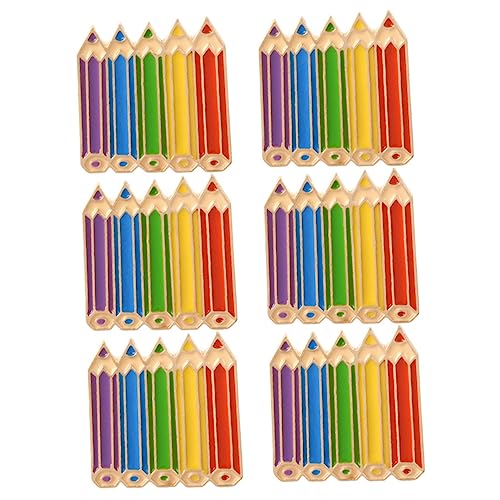FRCOLOR 2 Sätze Buntstift Broschen Für Frauen Cartoon Schmuck Farbenfrohe Alloy Anstecker Für Jacken Schals Taschen Stilvolles Accessoire Für Weihnachten Festivals 6 Stücke * 2 von FRCOLOR