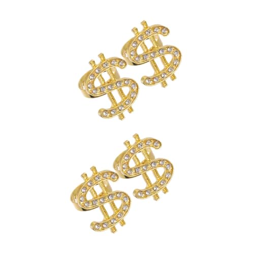 FRCOLOR 2 Sätze Fashion Money Ring Verstellbarer Schmuck Für Damen Herren Hip Hop Style Accessoires Für Besondere Anlässe 2 Stück * 2 von FRCOLOR