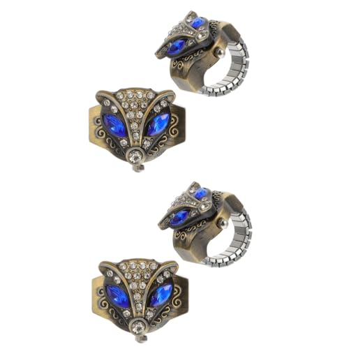 FRCOLOR 2 Sätze Finger Ring Watch Elastische Ringuhr Mit Fox Design Für Damen Herren Kreative Praktische Uhr Für Finger 2 Stücke * 2 von FRCOLOR