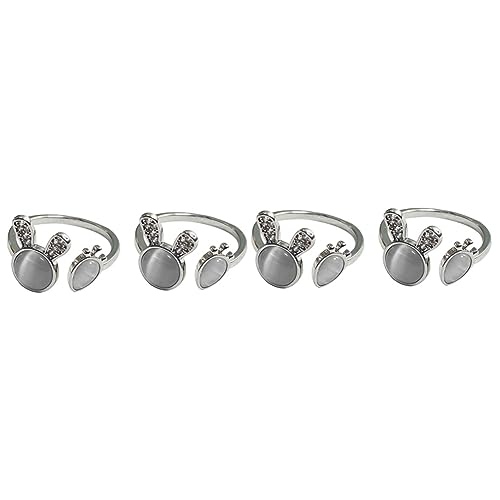 FRCOLOR 2 Sätze Frauen Verstellbare Ring Mit Kaninchen Charmanter Finger Schmuck Ring Für Täglichen Gebrauch Besondere Anlässe 2 Stück * 2 von FRCOLOR