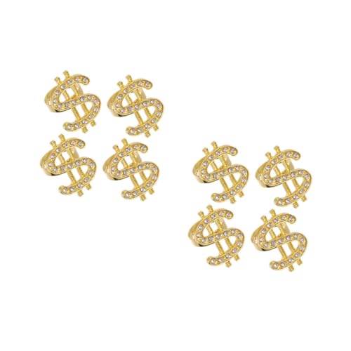 FRCOLOR 2 Sätze Goldene Hip Hop Ringe Unisex Mode Finger Ringe Rapper Kostüm Zubehör Für Partys Mottopartys Stilvolle Accessoires 4 Stücke * 2 von FRCOLOR