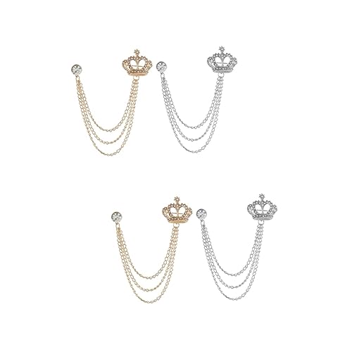 FRCOLOR 2 Sätze Kragenbroschen Mit Eleganter Anstecker Für Pullover Jacken Stilvolle Modeaccessoires Für Damen Herren Mit Quaste Kette 2 Stücke * 2 von FRCOLOR