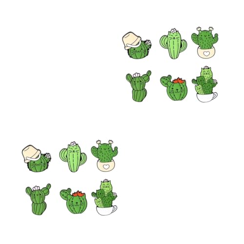 FRCOLOR 2 Sätze Kreative Teilige Brosche Mit Katzenmotiv Kaktusdesign Vielseitige Anstecknadeln Für Kleidung Taschen Accessoires Modischer Schmuck Für Männer Frauen 6 Stücke * 2 von FRCOLOR