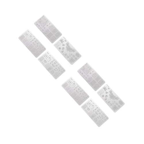 FRCOLOR 2 Sätze Nail Art Druckplatte Nagelkunststempel Schädel-nagel-aufkleber-schablone Nagelstanzwerkzeug Nail Art Stempelset Halloween-nagelstempel Hexennagelstempel Stahl 4 Stück * 2 von FRCOLOR