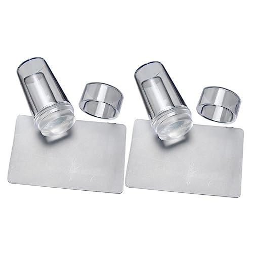 FRCOLOR 2 Sätze Nail Art Zubehör Set Teiliges Maniküre Set mit Deckel für Professionelle und Diy Nagelkunst Stempel mit Deckel und Schabern Leicht und Praktisch Anwendung von FRCOLOR
