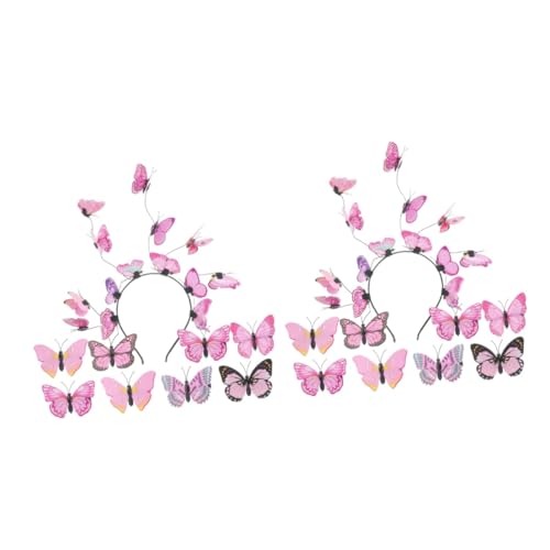 FRCOLOR 2 Sätze Schmetterlings-stirnband Monarchfalter-stirnband Schmetterling Kopfschmuck Schmetterlings-fascinator-clip Haarspangen Für Mädchen Haarspangen Für Frauen Rosa Plastik FRCOLOR 2 Sätze Schmetterlings-stirnband Monarchfalter-stirnband Schmetterling Kopfschmuck Schmetterlings-fascinator-clip Haarspangen Für Mädchen Haarspangen Für Frauen Rosa Plastik von FRCOLOR