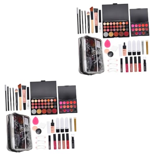 FRCOLOR 2 Sätze Schminkset Für Damen Schminkkasten Metallnägel Für Finger Multi-make-up-kit Professioneller Concealer Fachmann Kosmetikset Für Frauen Abs Kombination Geschenkbox Fräulein von FRCOLOR