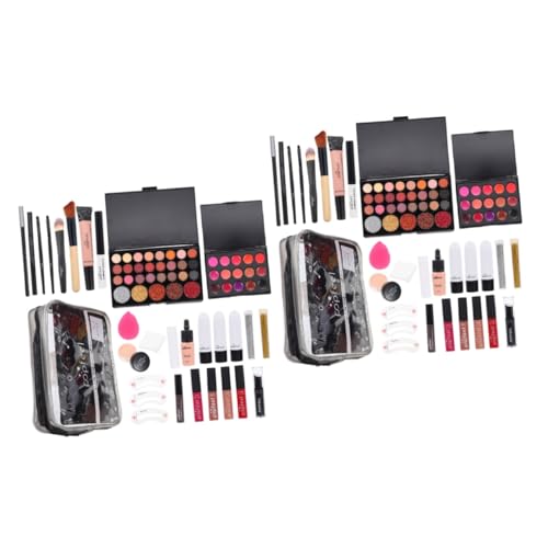 FRCOLOR 2 Sätze Schminkset für Damen Nagelkunst-Übungsvorlagen Kosmetiktasche Make-up-Taschen geschenk Kosmetikset für Frauen Make-up-Zubehör für Frauen Haupt Schminkkasten Suite Fräulein von FRCOLOR