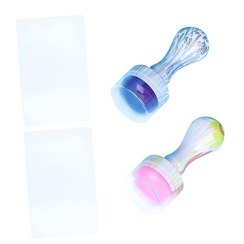 FRCOLOR 2 Sätze Stempel Aus Silikon Nagelstanzzubehör Kariert Aufkleber Gefälscht Teller Bürsten Finger Gelee-nagelstempel Nailart Stamper Gel-nagellack Gelee-stempel Werkzeug Plastik Abs von FRCOLOR