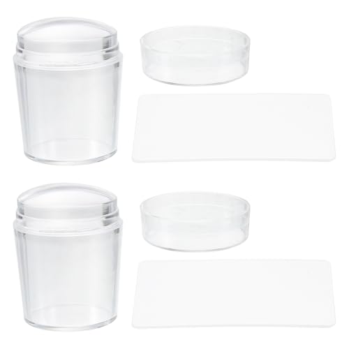 FRCOLOR 2sätze Transparentes Silikon Nagel-stempel-set Mit Deckel Maniküre Stamper Und Schaber Für Kreative Nageldesigns Für Zuhause Und Unterwegs von FRCOLOR