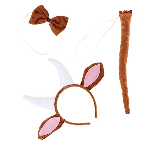 FRCOLOR 2 Sätze Stirnband aus Ziegenhorn Stirnbänder mit Tierohren Plüsch Ziege Kopfbedeckung Ziegenohr Bogen halloween mitgebsel halllowen Kostüm Tiere Partyzubehör Party-Requisite Tuch von FRCOLOR