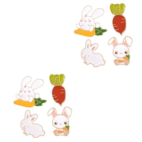 FRCOLOR 2 Sätze Teiliges Karotten Brosche Für Frauen Kreativer Tropföl Karotten Brustpin Stilvolle Badges Für Damen Vielseitiges Kleidung Zubehör Zufälliger 4 Stücke * 2 von FRCOLOR