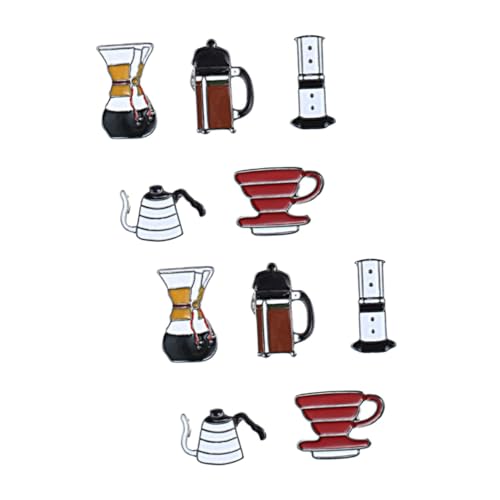 FRCOLOR 2 Sätze Teiliges Kreative Kaffeekanne Brosche Für Kleidung Rucksack Hüte Dekorative Anstecknadel Einzigartiges Design Für Modebewusste Menschen 5 Stück * 2 von FRCOLOR
