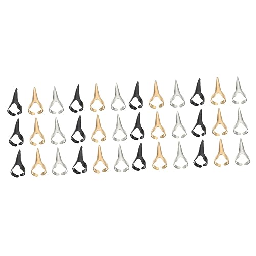 FRCOLOR 2 Sätze Teiliges Set Punk Finger Ringe Für Halloween Cosplay Metallische Krallenringe Gold Silber Und Schwarz Für Frauen Und Mädchen Für Kostümpartys Und Besondere 30 Stück * 2 von FRCOLOR