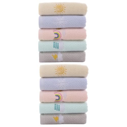 FRCOLOR 2 Sätze Tragbares Handtuch Kinderhandtücher Baumwoll Handtücher Badehandtuch Badehandtücher Handtuch Für Gesichtstuch Baumwollhandtuch Baumwolle 5 Stück * 2 von FRCOLOR